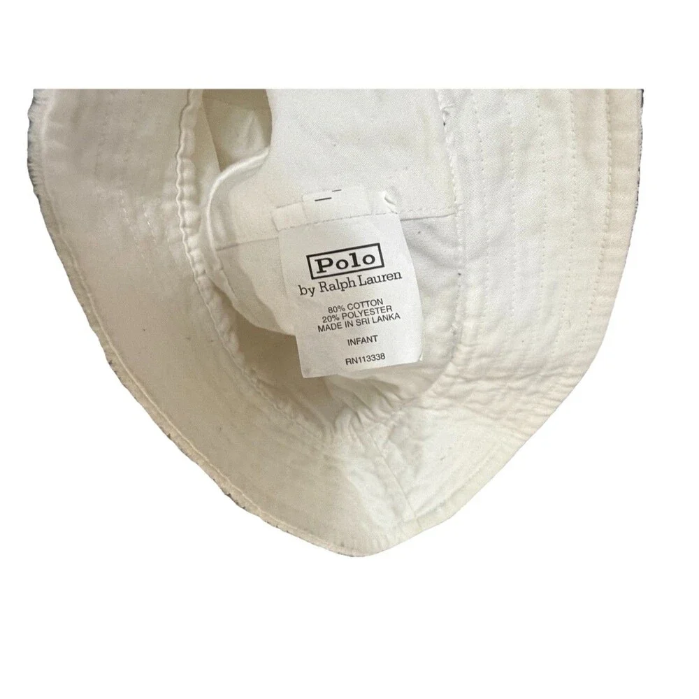 Polo‎ Ralph Lauren White Terry Cloth Bucket Hat Unisex Made in Sri Lanka